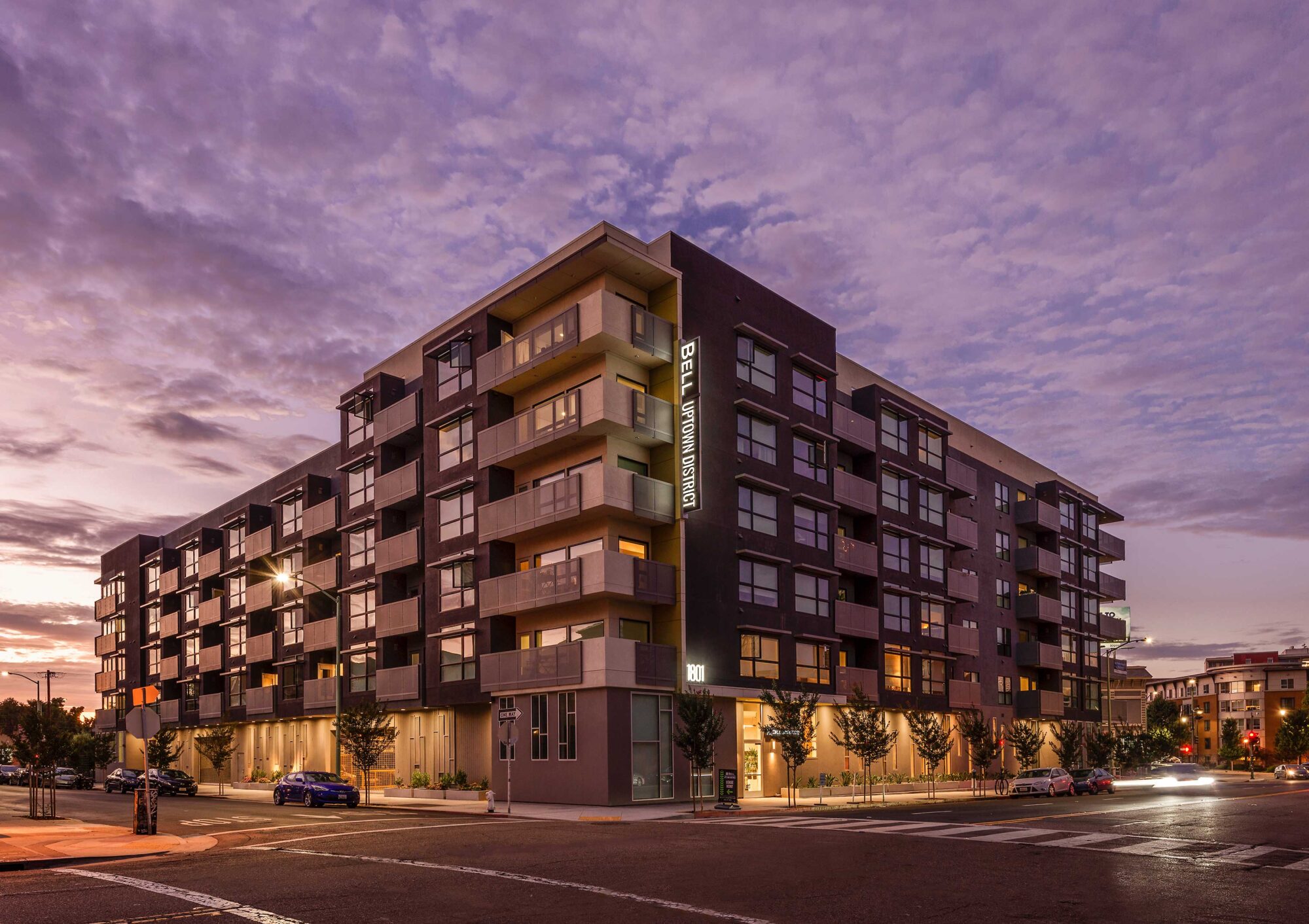 Building exterior at dusk