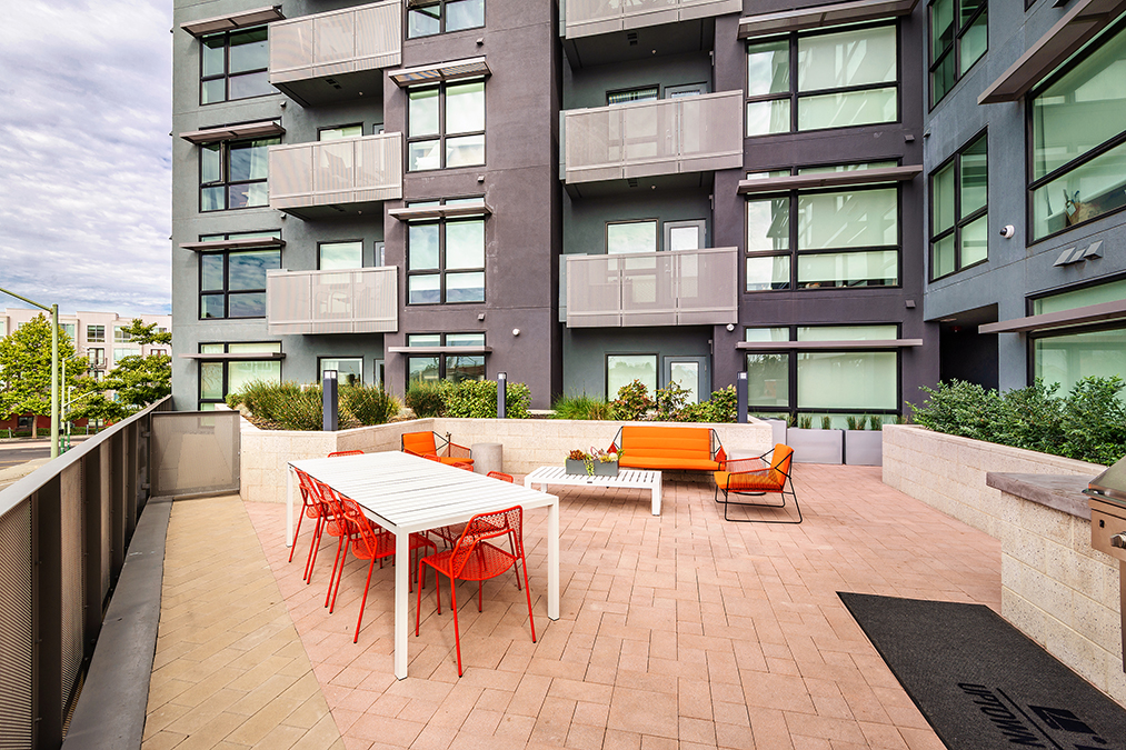 Rooftop terrace with deck seating